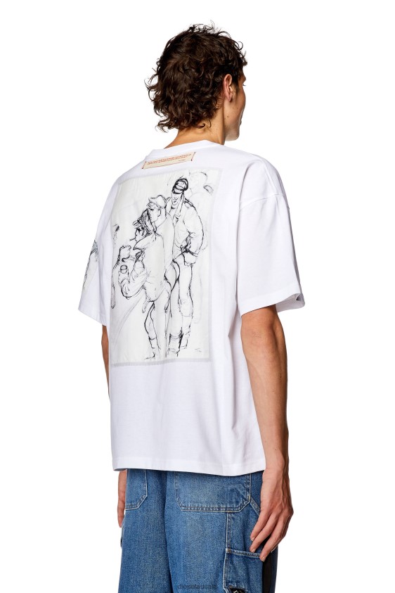 Diesel pr-t-nlabel-23a Apparel White Men 2XT44N263