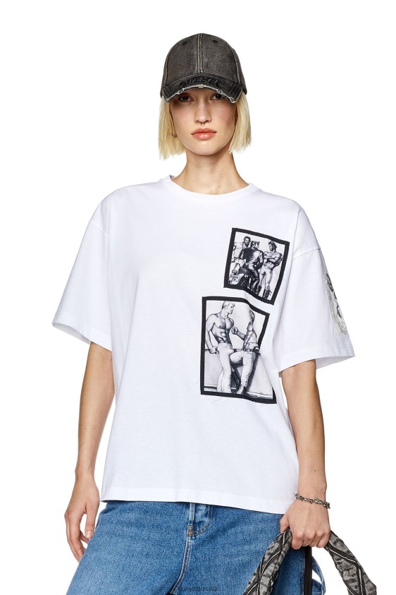 Diesel pr-t-nlabel-23a Apparel White Men 2XT44N263
