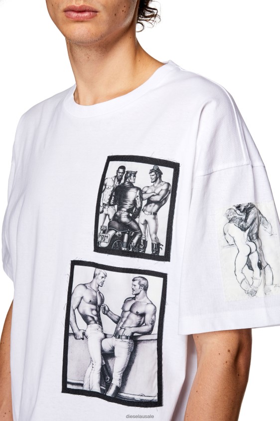 Diesel pr-t-nlabel-23a Apparel White Men 2XT44N263