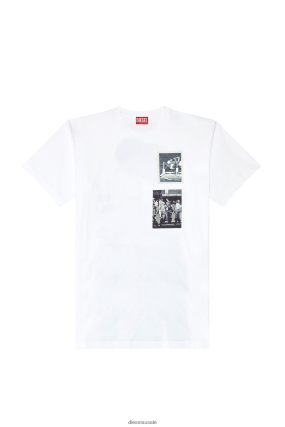 Diesel pr-t-nlabel-23b Apparel White Men 2XT44N267