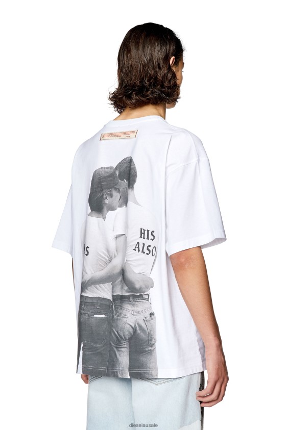 Diesel pr-t-nlabel-23b Apparel White Men 2XT44N267