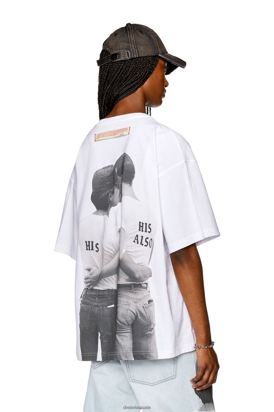 Diesel pr-t-nlabel-23b Apparel White Men 2XT44N267