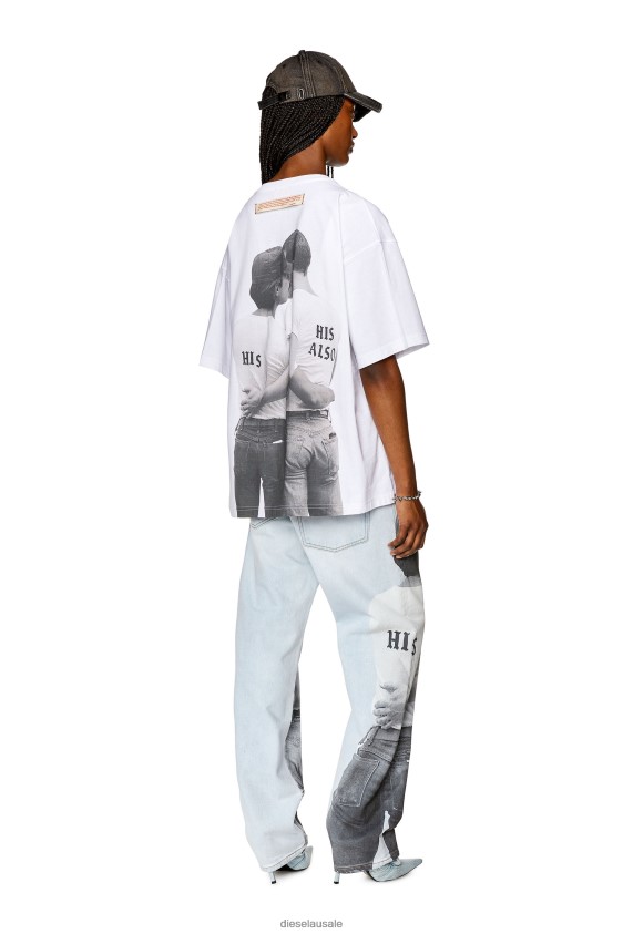 Diesel pr-t-nlabel-23b Apparel White Men 2XT44N267