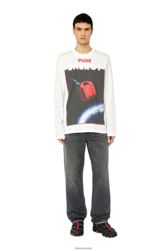 Diesel t-crane-ls-g4 Apparel White Men 2XT44N236
