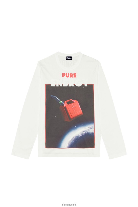 Diesel t-crane-ls-g4 Apparel White Men 2XT44N236