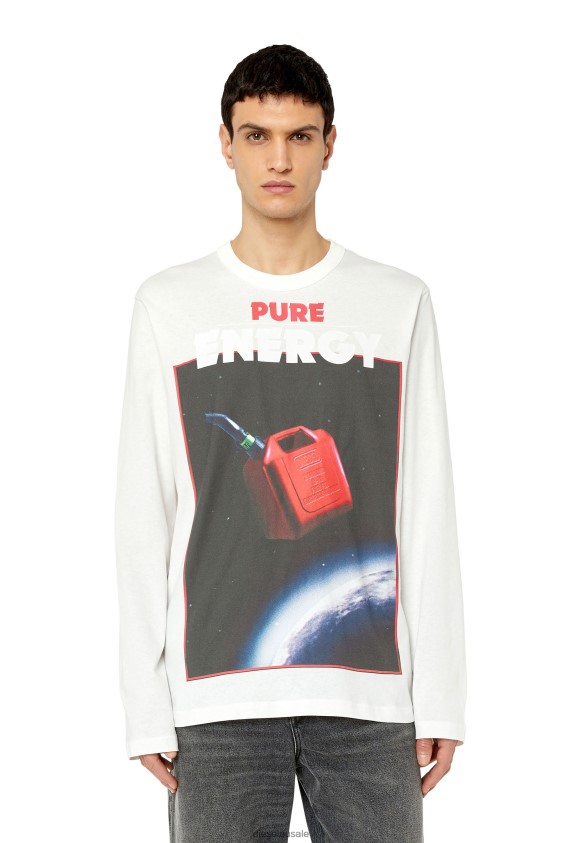 Diesel t-crane-ls-g4 Apparel White Men 2XT44N236