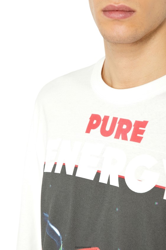 Diesel t-crane-ls-g4 Apparel White Men 2XT44N236