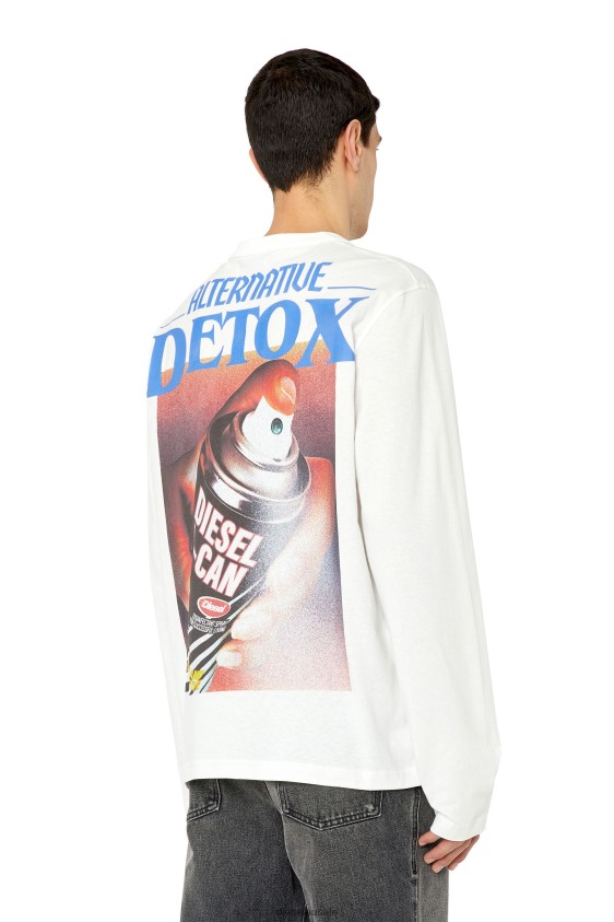 Diesel t-crane-ls-g4 Apparel White Men 2XT44N236