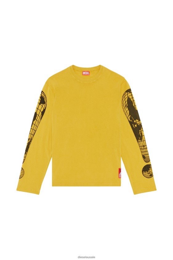 Diesel t-crane-ls-l3 Apparel Yellow Men 2XT44N269