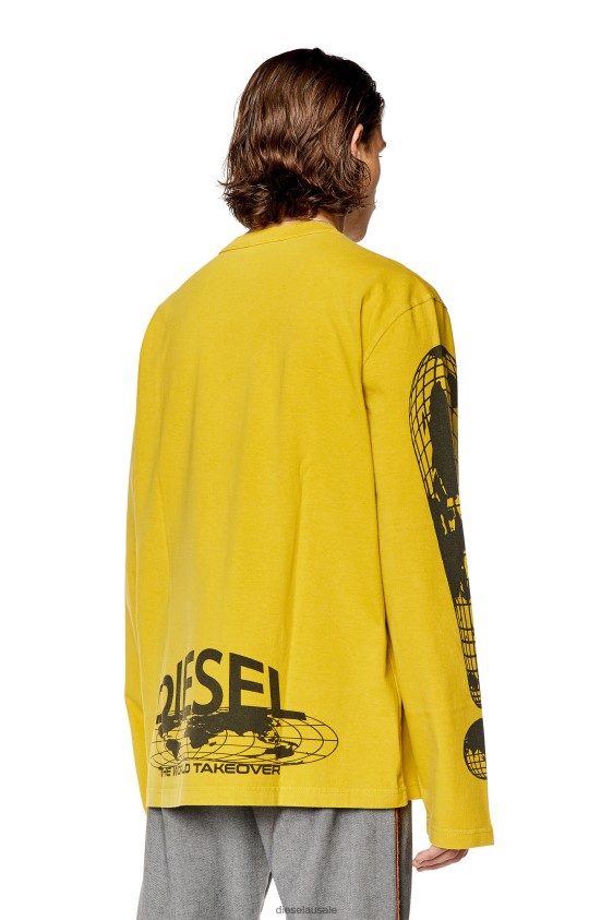 Diesel t-crane-ls-l3 Apparel Yellow Men 2XT44N269