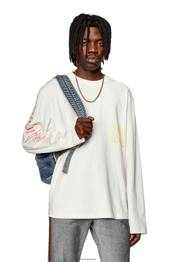 Diesel t-crane-ls-l5 Apparel White Men 2XT44N278
