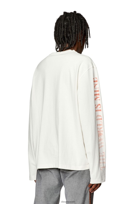 Diesel t-crane-ls-l5 Apparel White Men 2XT44N278