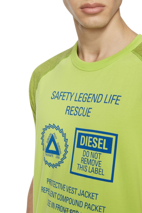 Diesel t-dieglan Apparel Green Fluo Men 2XT44N203