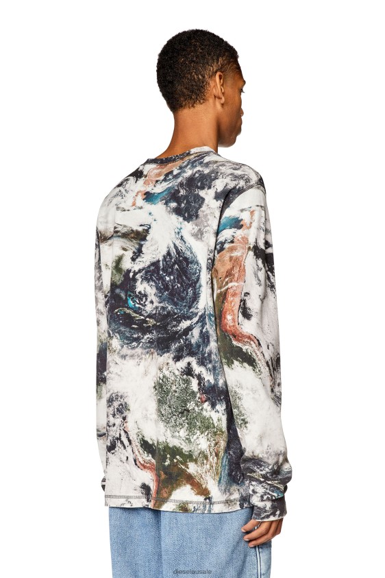 Diesel t-juser-l1 Apparel Blue/White Men 2XT44N282