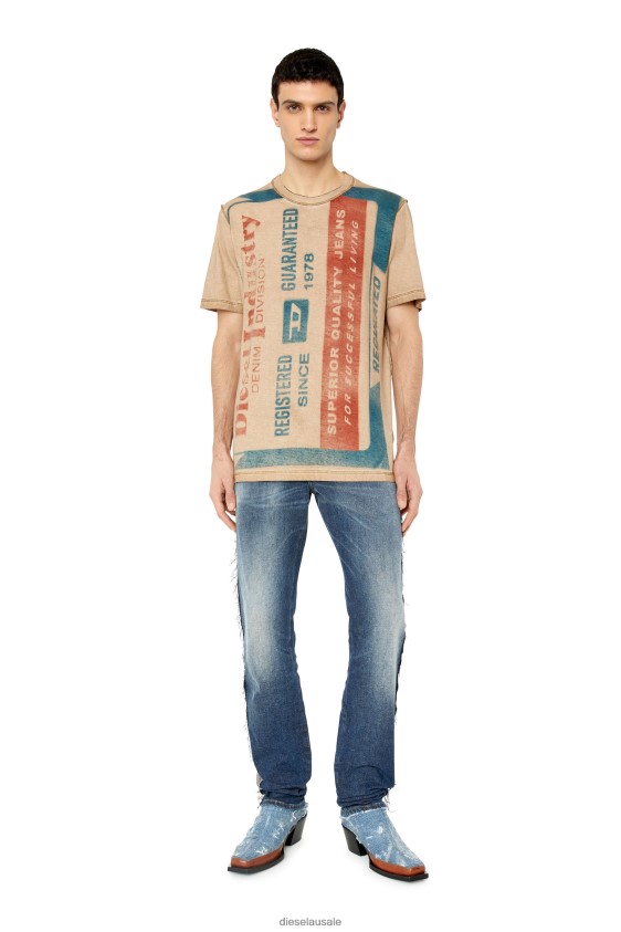 Diesel t-just-g13 Apparel Beige/Red Men 2XT44N193