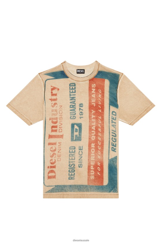 Diesel t-just-g13 Apparel Beige/Red Men 2XT44N193