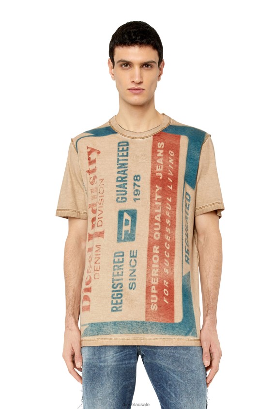 Diesel t-just-g13 Apparel Beige/Red Men 2XT44N193