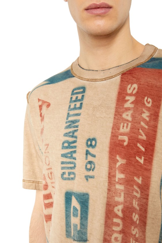 Diesel t-just-g13 Apparel Beige/Red Men 2XT44N193