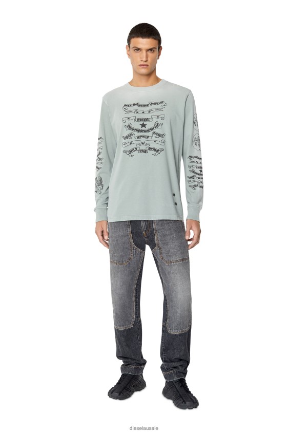 Diesel t-just-ls-e3 Apparel Grey Men 2XT44N205