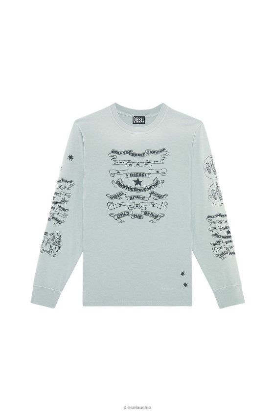 Diesel t-just-ls-e3 Apparel Grey Men 2XT44N205