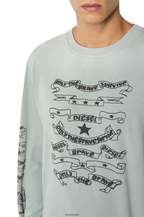 Diesel t-just-ls-e3 Apparel Grey Men 2XT44N205