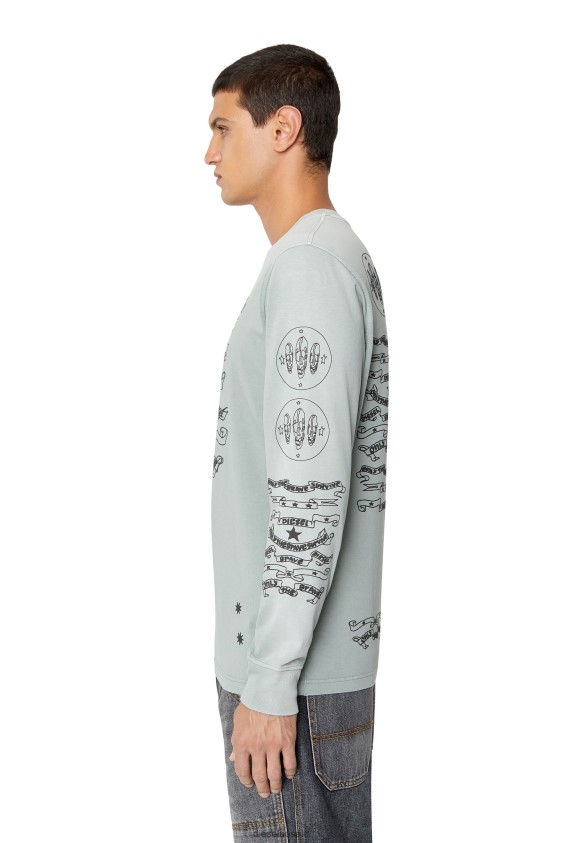Diesel t-just-ls-e3 Apparel Grey Men 2XT44N205