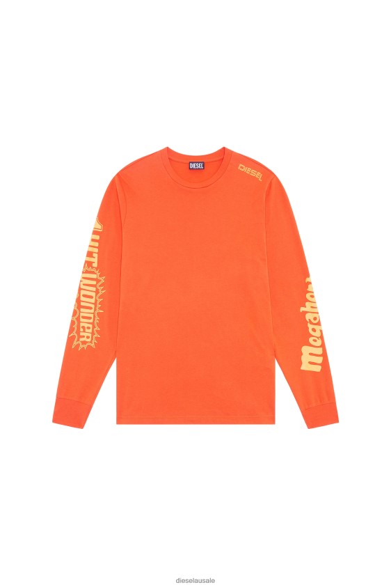 Diesel t-just-ls-e6 Apparel Orange Men 2XT44N199