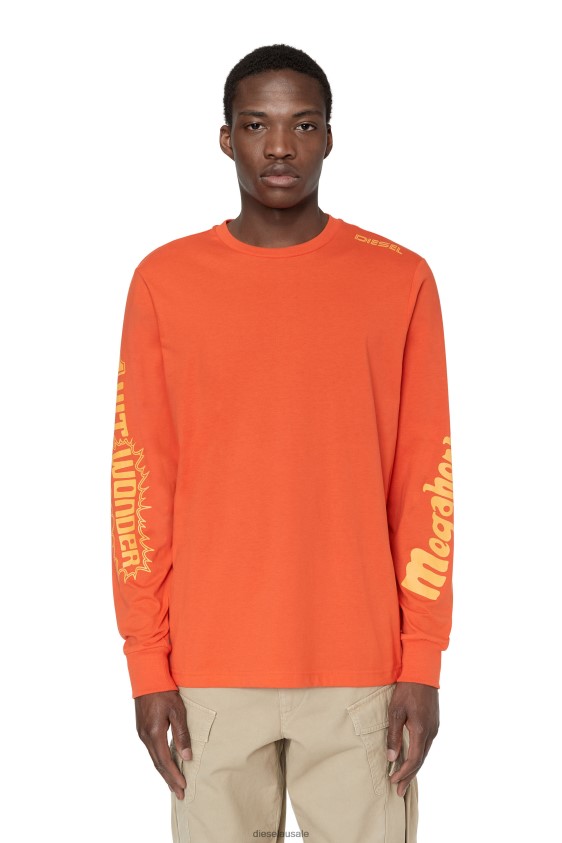 Diesel t-just-ls-e6 Apparel Orange Men 2XT44N199