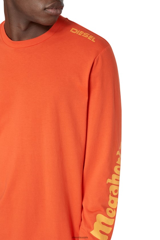 Diesel t-just-ls-e6 Apparel Orange Men 2XT44N199