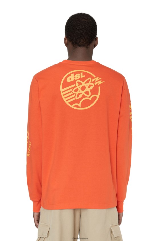 Diesel t-just-ls-e6 Apparel Orange Men 2XT44N199