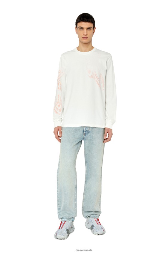 Diesel t-just-ls-g1 Apparel White Men 2XT44N179