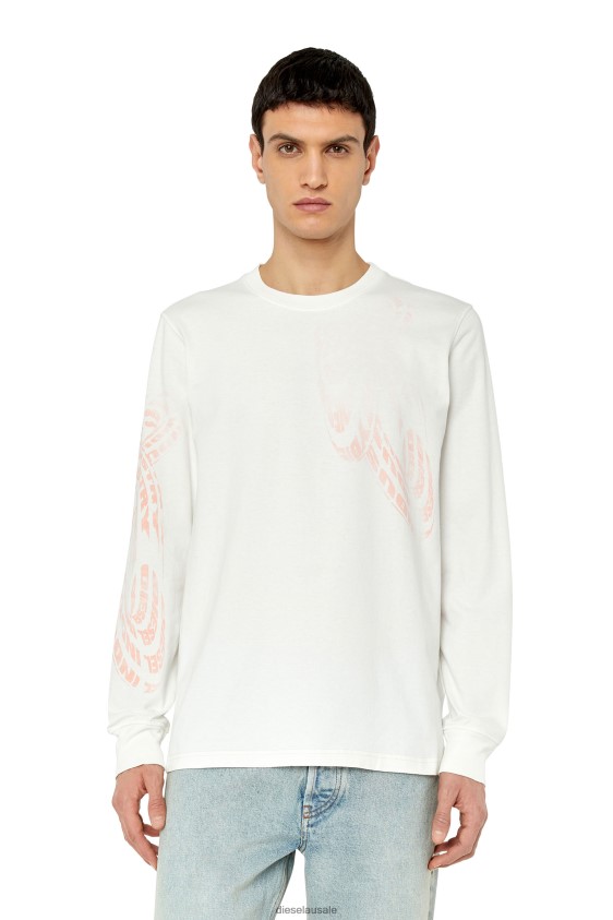 Diesel t-just-ls-g1 Apparel White Men 2XT44N179