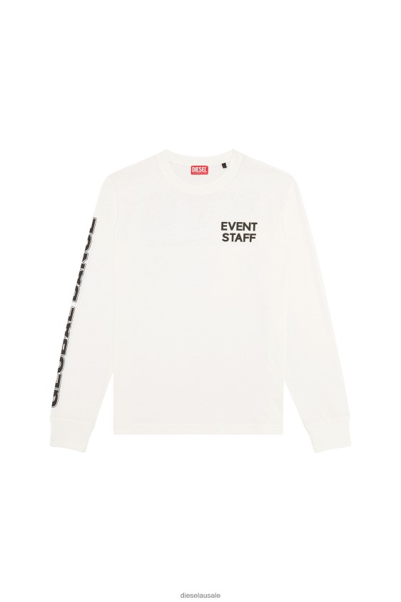 Diesel t-just-ls-l3 Apparel White Men 2XT44N264