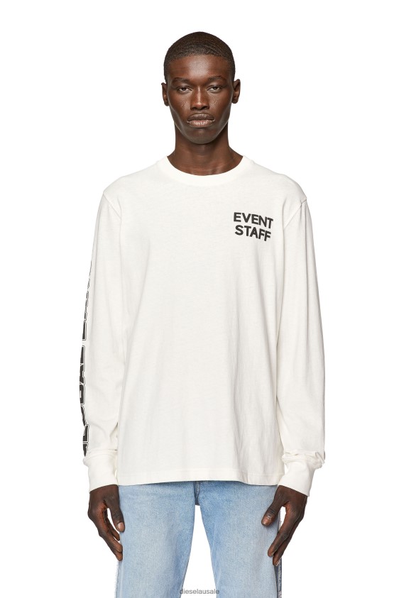 Diesel t-just-ls-l3 Apparel White Men 2XT44N264