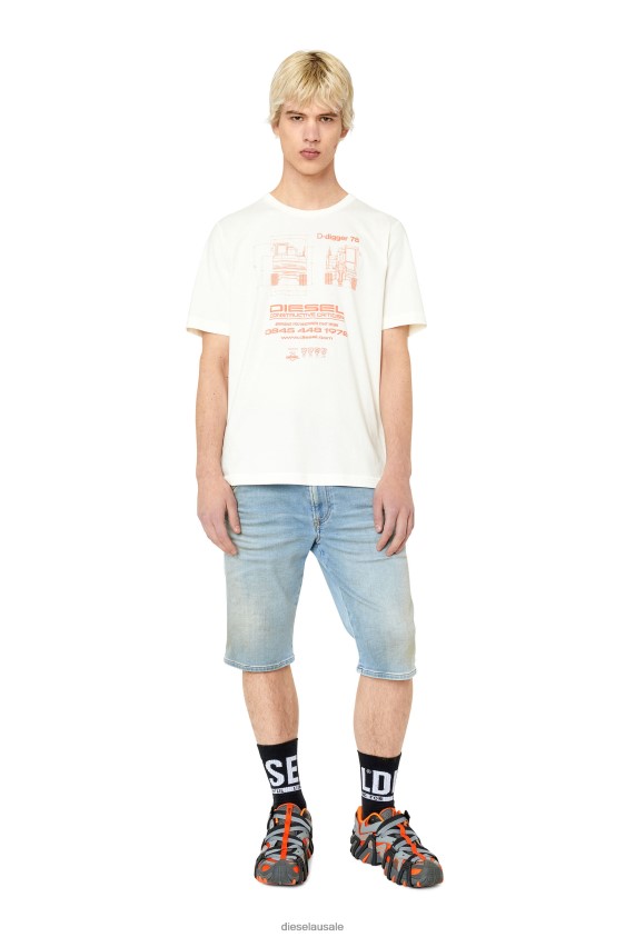 Diesel t-just-slits-g1 Apparel White Men 2XT44N209