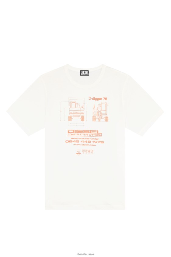 Diesel t-just-slits-g1 Apparel White Men 2XT44N209