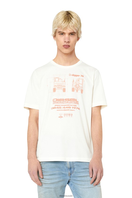 Diesel t-just-slits-g1 Apparel White Men 2XT44N209