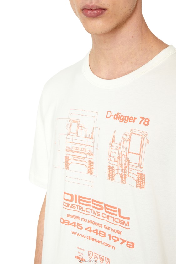 Diesel t-just-slits-g1 Apparel White Men 2XT44N209