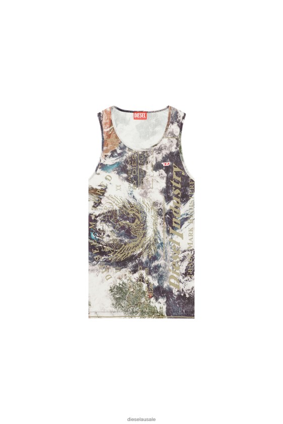 Diesel t-lifty-l2 Apparel Black/White Men 2XT44N275