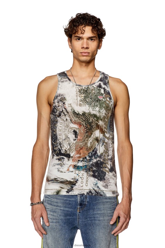 Diesel t-lifty-l2 Apparel Black/White Men 2XT44N275