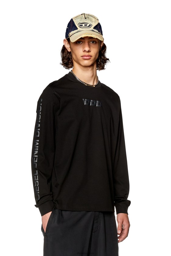 Diesel t-must-ls-l4 Apparel Black Men 2XT44N280