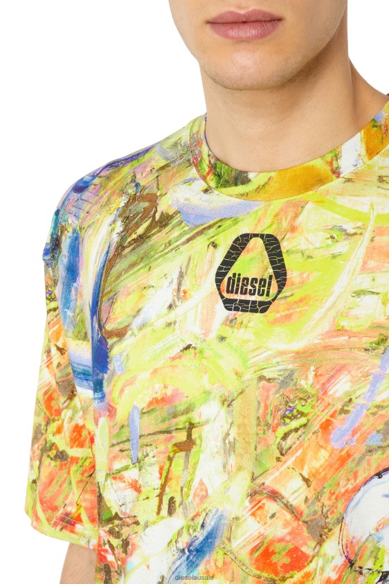 Diesel t-wash-g8 Apparel White/Yellow Men 2XT44N233