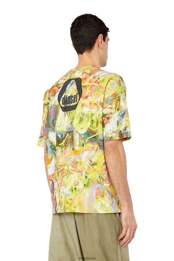 Diesel t-wash-g8 Apparel White/Yellow Men 2XT44N233