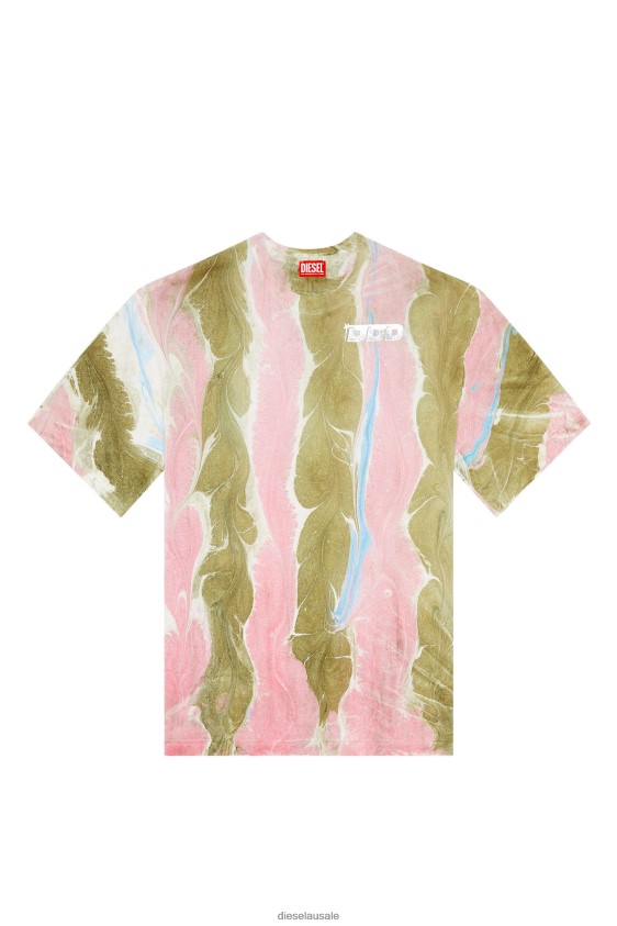 Diesel t-wash-l2 Apparel Green/Pink Men 2XT44N276