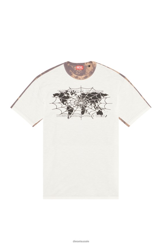 Diesel t-washbicol Apparel Pink/White Men 2XT44N268