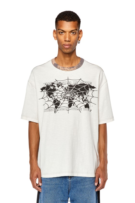 Diesel t-washbicol Apparel Pink/White Men 2XT44N268