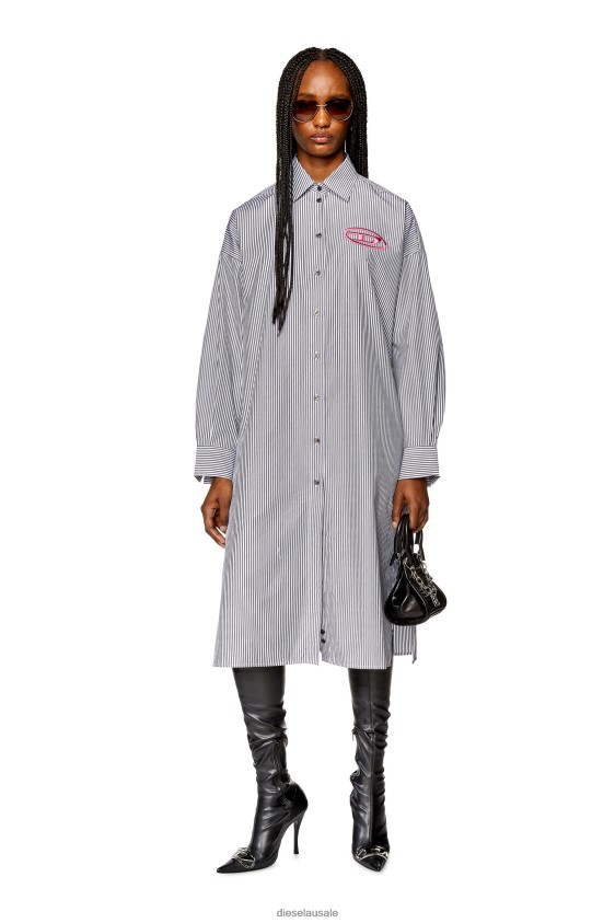 Diesel d-lun-stripe Apparel Black/White Women 2XT44N817