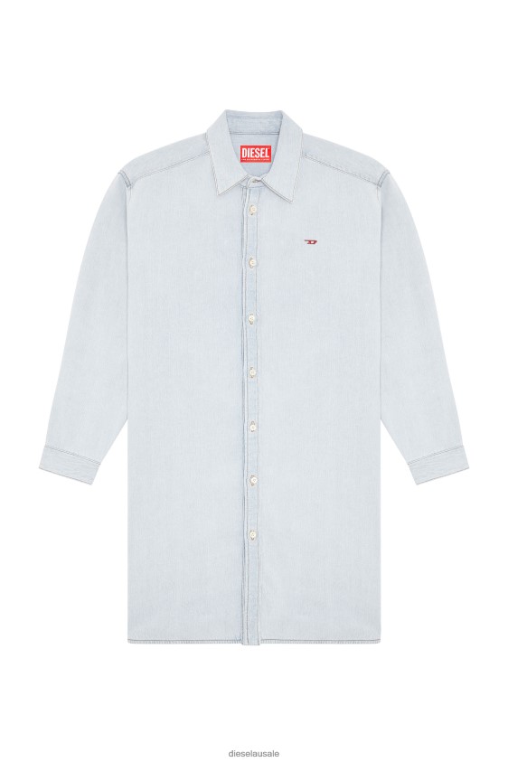 Diesel de-blex shirt dress Apparel Light Blue Women 2XT44N842