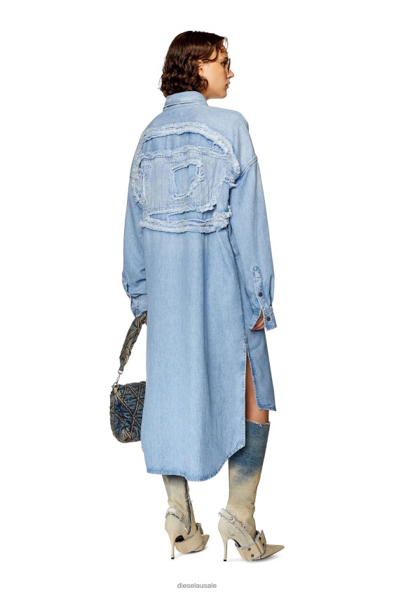 Diesel de-davis-l-s Apparel Light Blue Women 2XT44N810