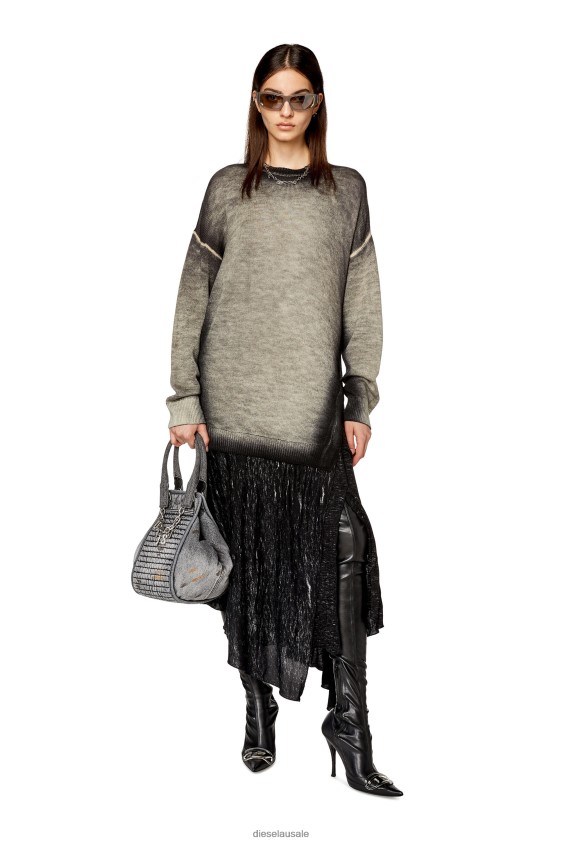 Diesel m-kimolos Apparel Grey/Black Women 2XT44N818